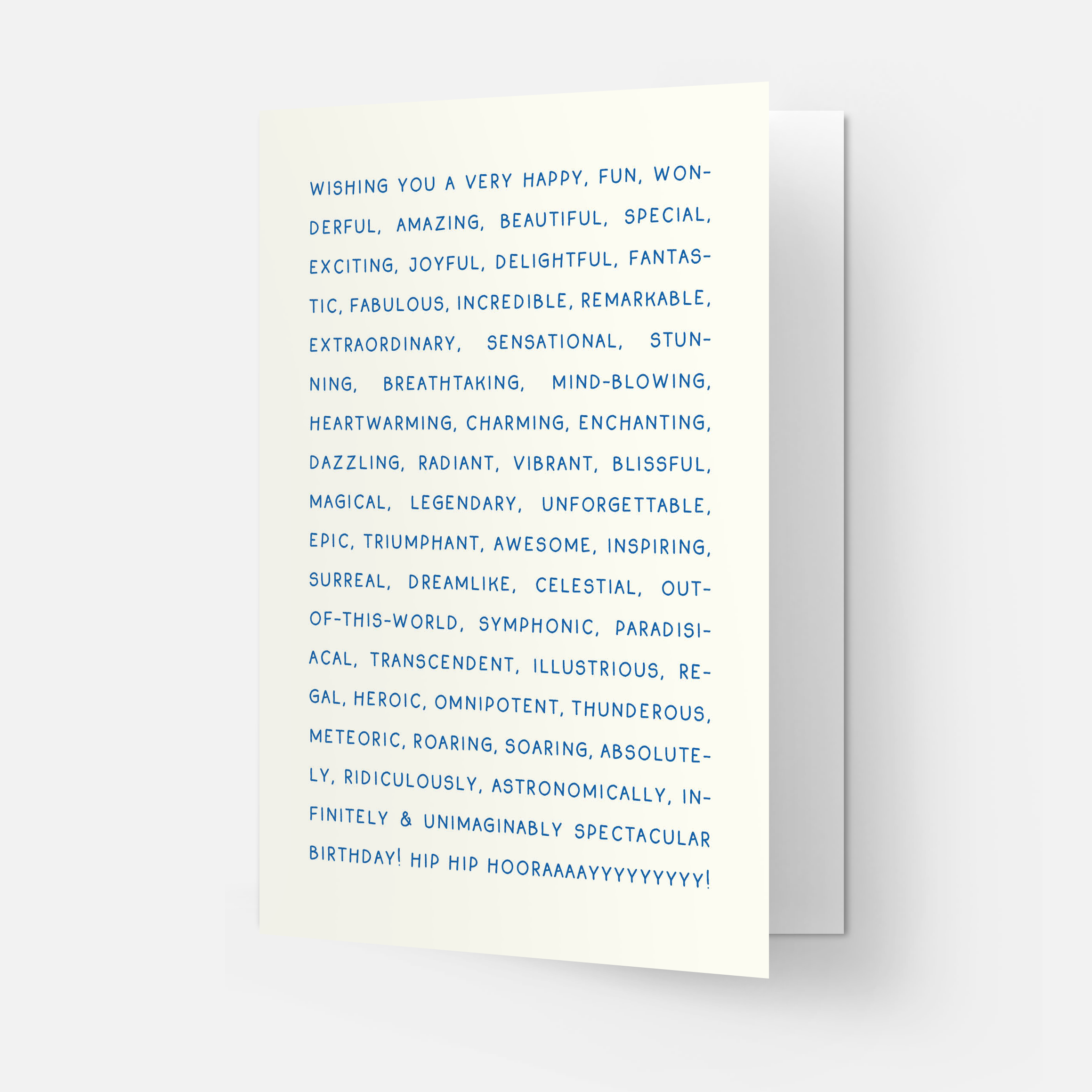 Kaart Blanche - Wholesale Verjaardagskaartje - Bijvoeglijke naamwoorden verjaardag - trending wenskaart1