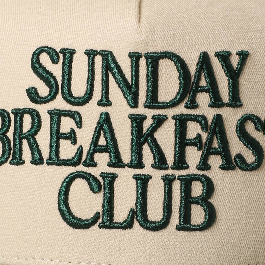 Fashion City - Wholesale Trucker Hat - Unisex - SUNDAY BREAKFAST 3D Letter Embroidered Two-Tone Trucker Hat4