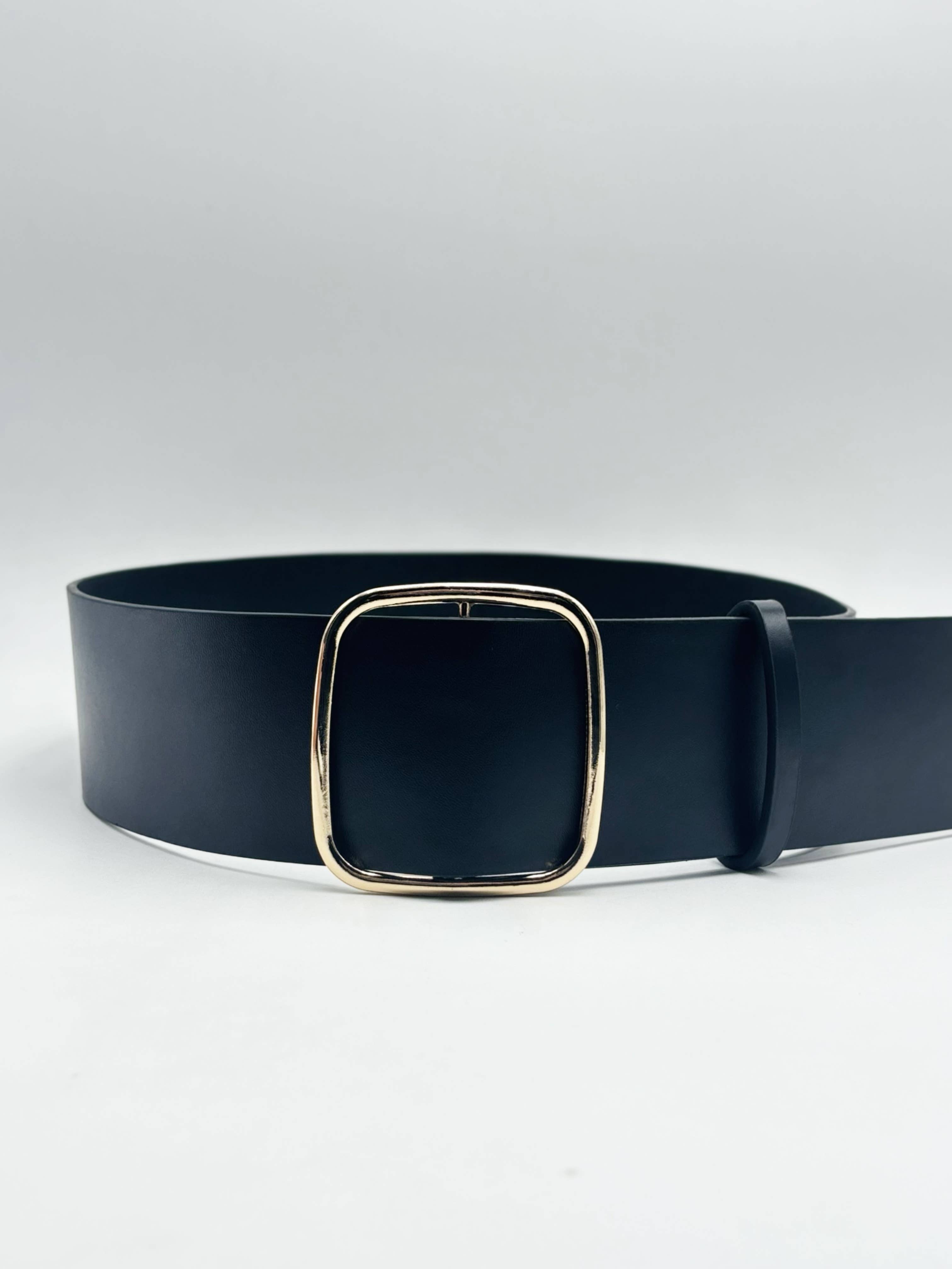 Black Wide faux leather belt CT31 for wholesale on Faire4