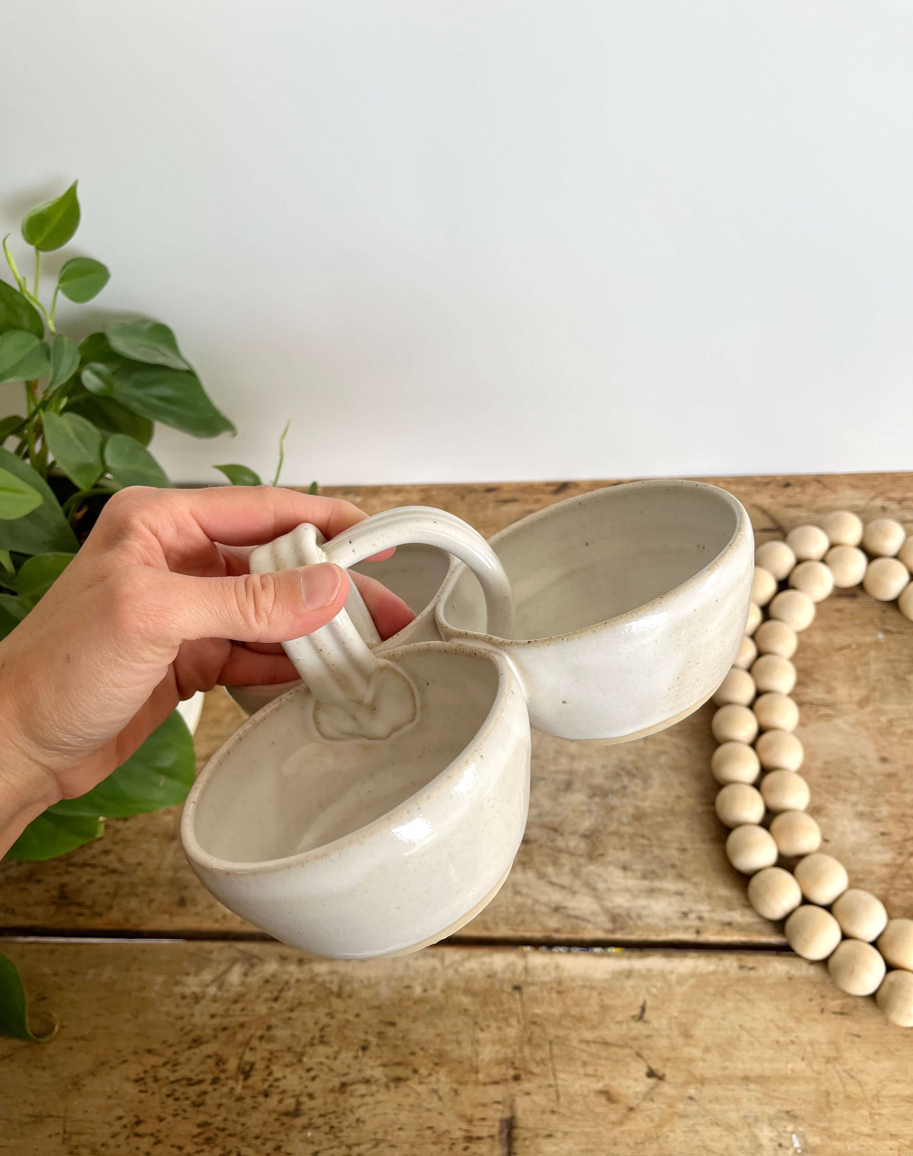 Coastal Clay Co. - Wholesale Platter - Triple Dip Platter Summer Party Platter Ceramic Dip Tray12