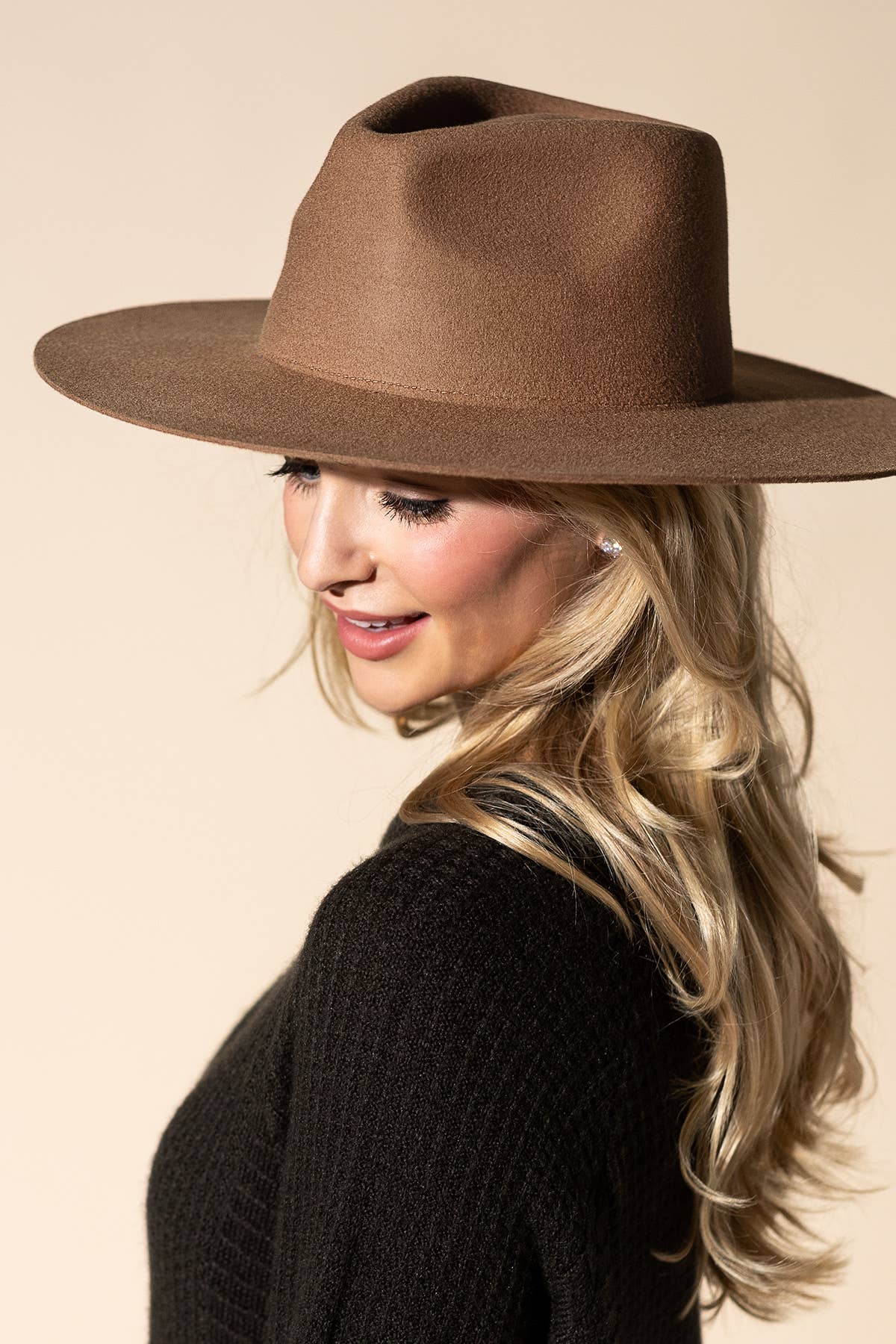 Urbanista – Großhandel Fedora-Hut – Damen – 100 % australischer Woll-Panama-Hut mit Tropfen-Krone und steifer Krempe – Ruggine17