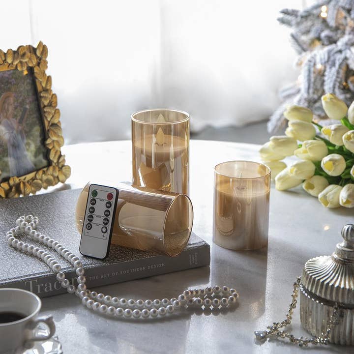 A&B Home Group Inc. – Engroshandel Flammeløst stearinlys – S/3 Realistiske Flammeeffekt LED Vokslys med Fjernbetjening - Rav9