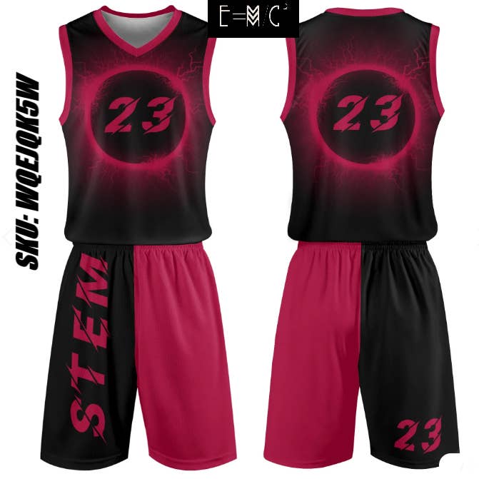 NEW E=M/C2 Adult Black Hole Pink Basketball Sports Uniform for wholesale by E=M/C2