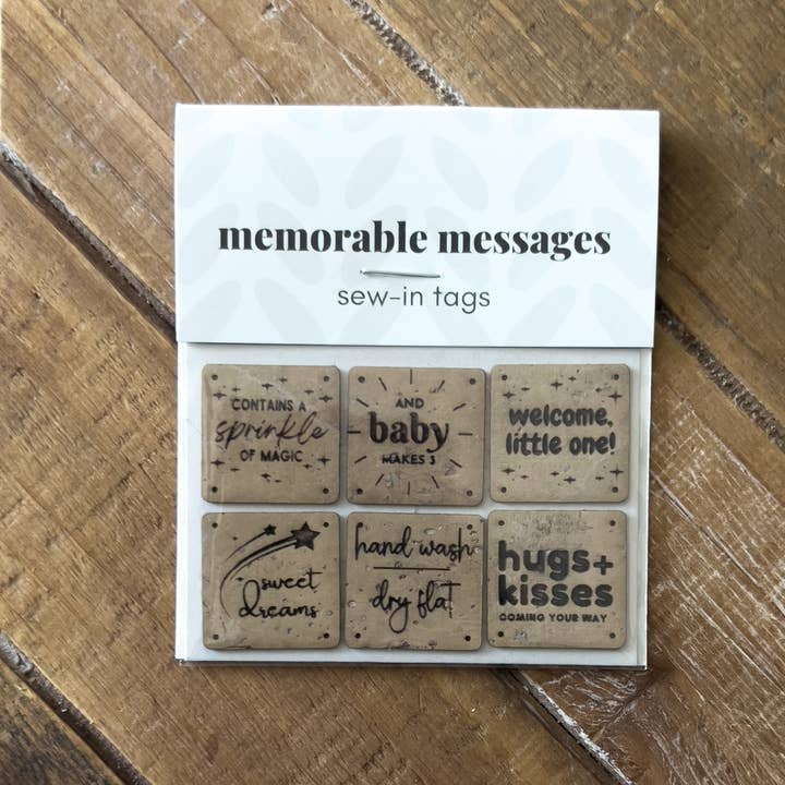 binkwaffle - Wholesale Gift tag - Welcome, New Baby — Cork Sew-In labels 1
