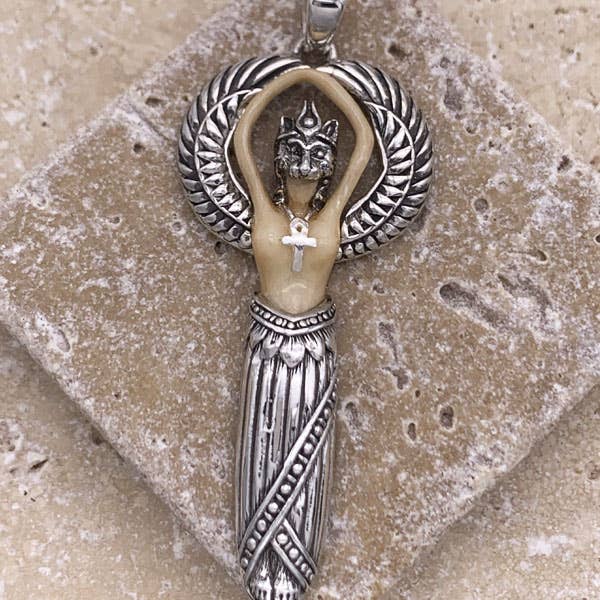 Goddess Design Studio - Wholesale Individual Charm/Pendant - Sterling Silver Bastet, The Cat Goddess