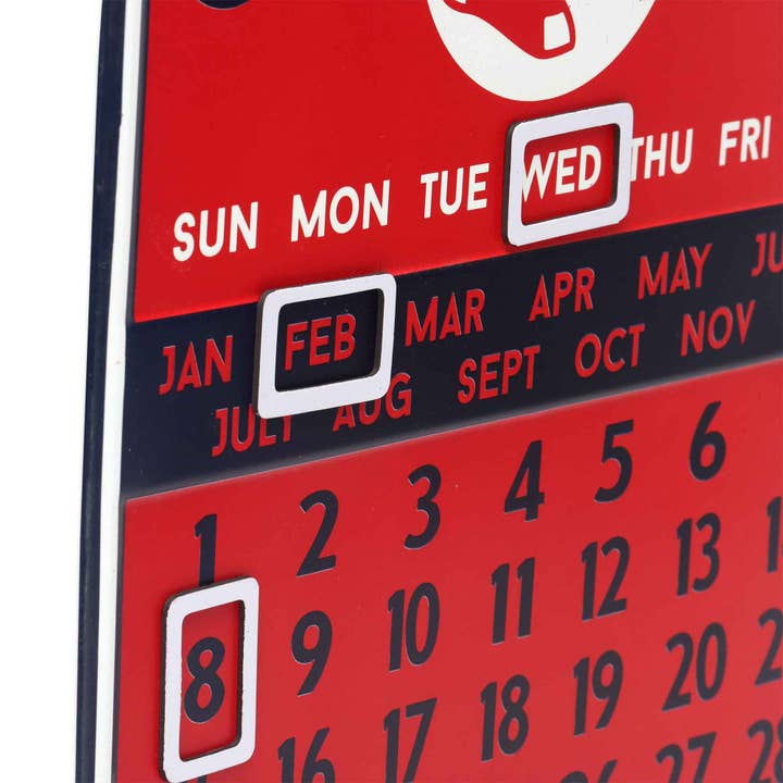 Open Road Brands, LLC - Wholesale Sign - Boston Red Sox Perpetual Calendar Metal Sign