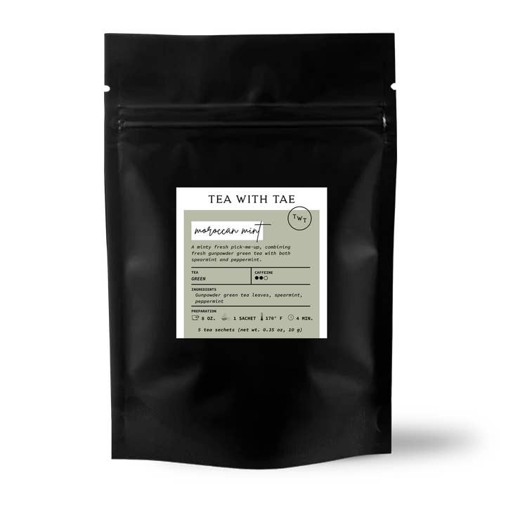 Tea with Tae - Wholesale Tea Bags - Moroccan Mint Green Tea Small Gift Pouch (5 tea bags)0