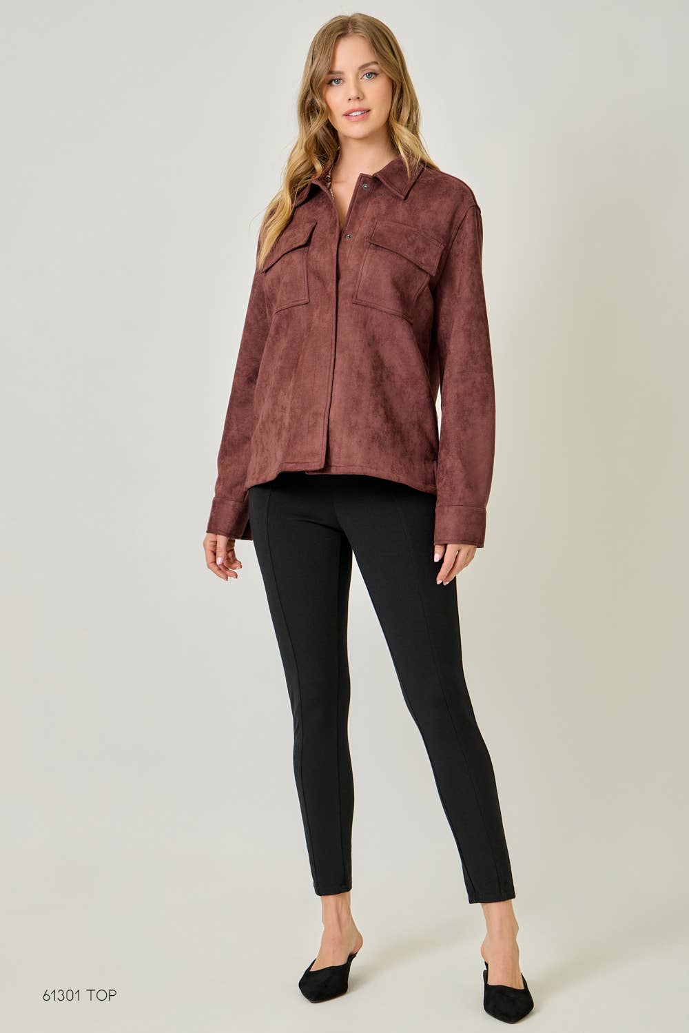 Mystree - Wholesale Shirt Jacket/Shacket - Women's - 61219 Suede Shacket22
