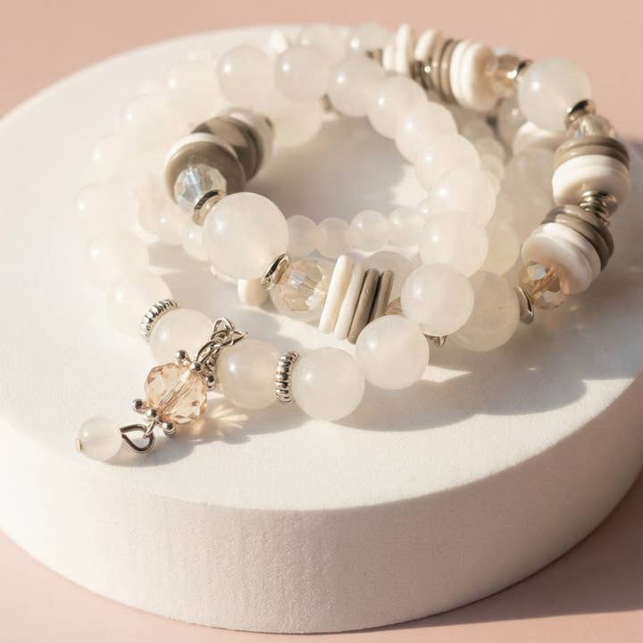 Arya Jewellery Wholesale – wholesale Jewellery set – Crystal Charm Ceramic Beaded Bracelet Set2