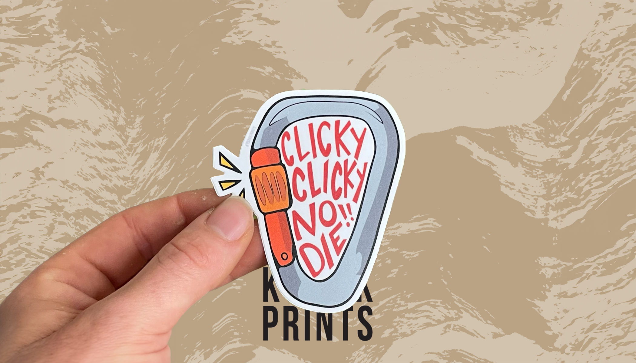 kodiakprints - Wholesale Sticker - Clicky Clicky No Die Vinyl Decal Sticker, Rock Climbing0