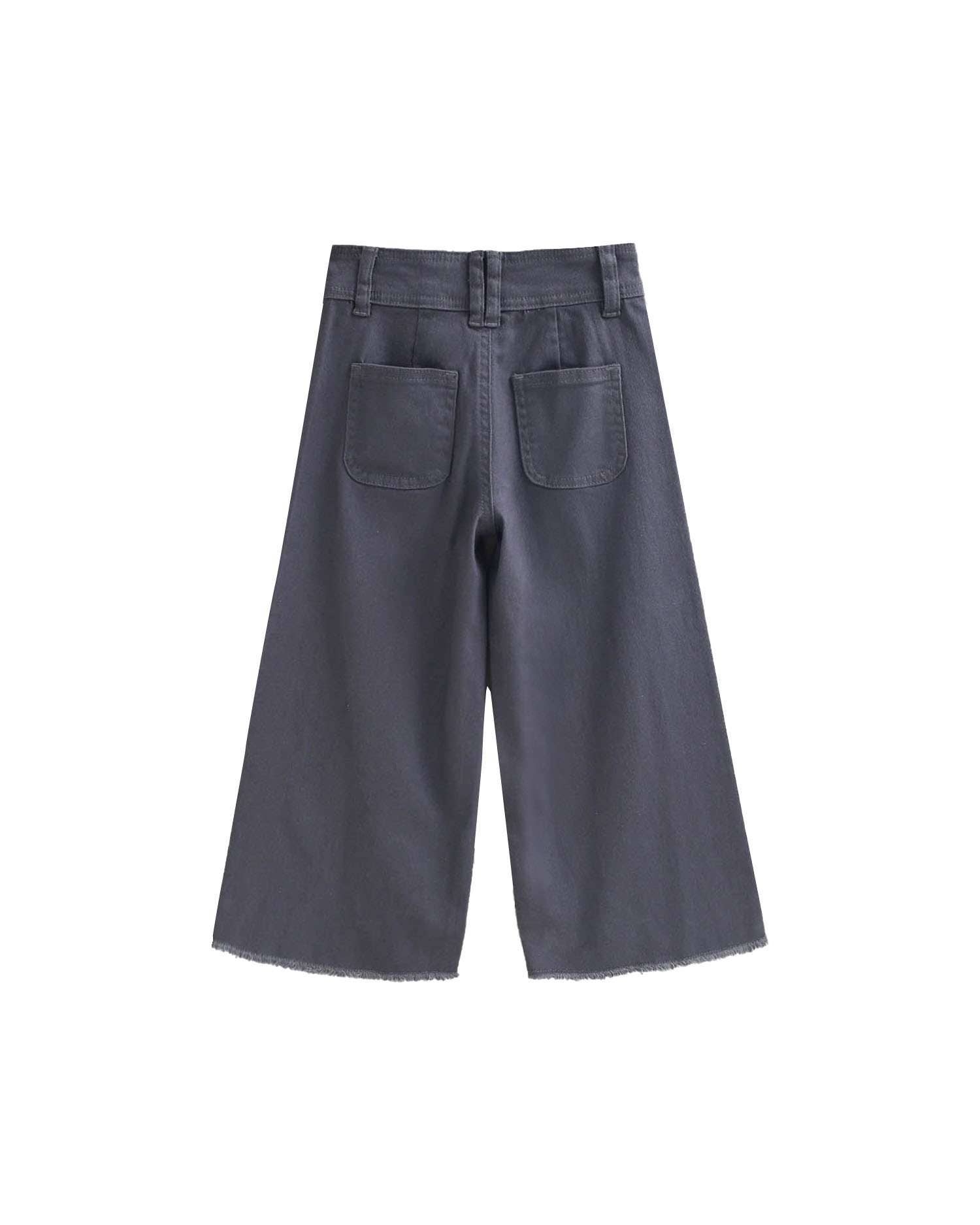Dadati - Wholesale Pants - Kids - Girls' grey culotte-style trousers5