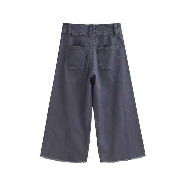 Dadati - Wholesale Pants - Kids - Girls' grey culotte-style trousers5