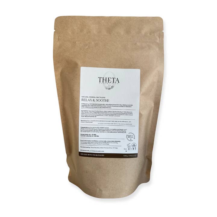Relax & Soothe - Recharge de sels de bain 500 g pour la vente par Theta Naturals Co.