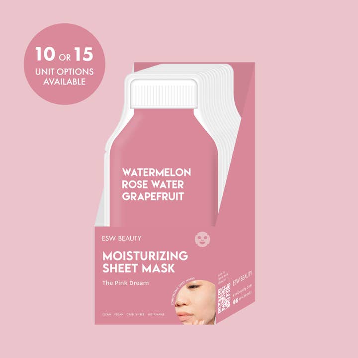 ESW Beauty - Wholesale Skincare Face Mask - The Pink Dream Moisturizing Filled PDQ Display