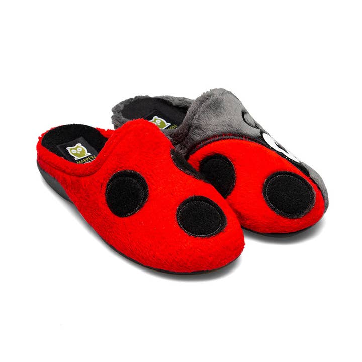 Marpen Slippers - Wholesale Slippers - Women's - Grey and Red Ladybug Slippers5
