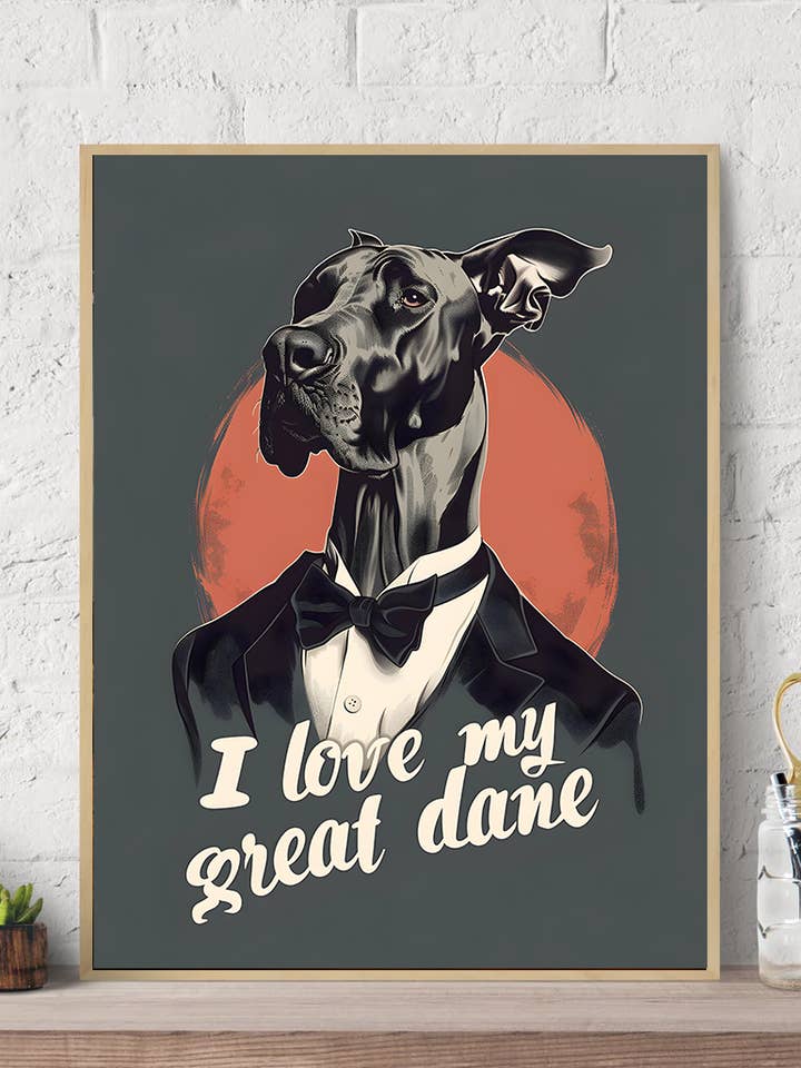 Leinwand-Kunstdruck „I love My Great Dane“ für den Großhandel von Arttique - Artistry Canvas Prints