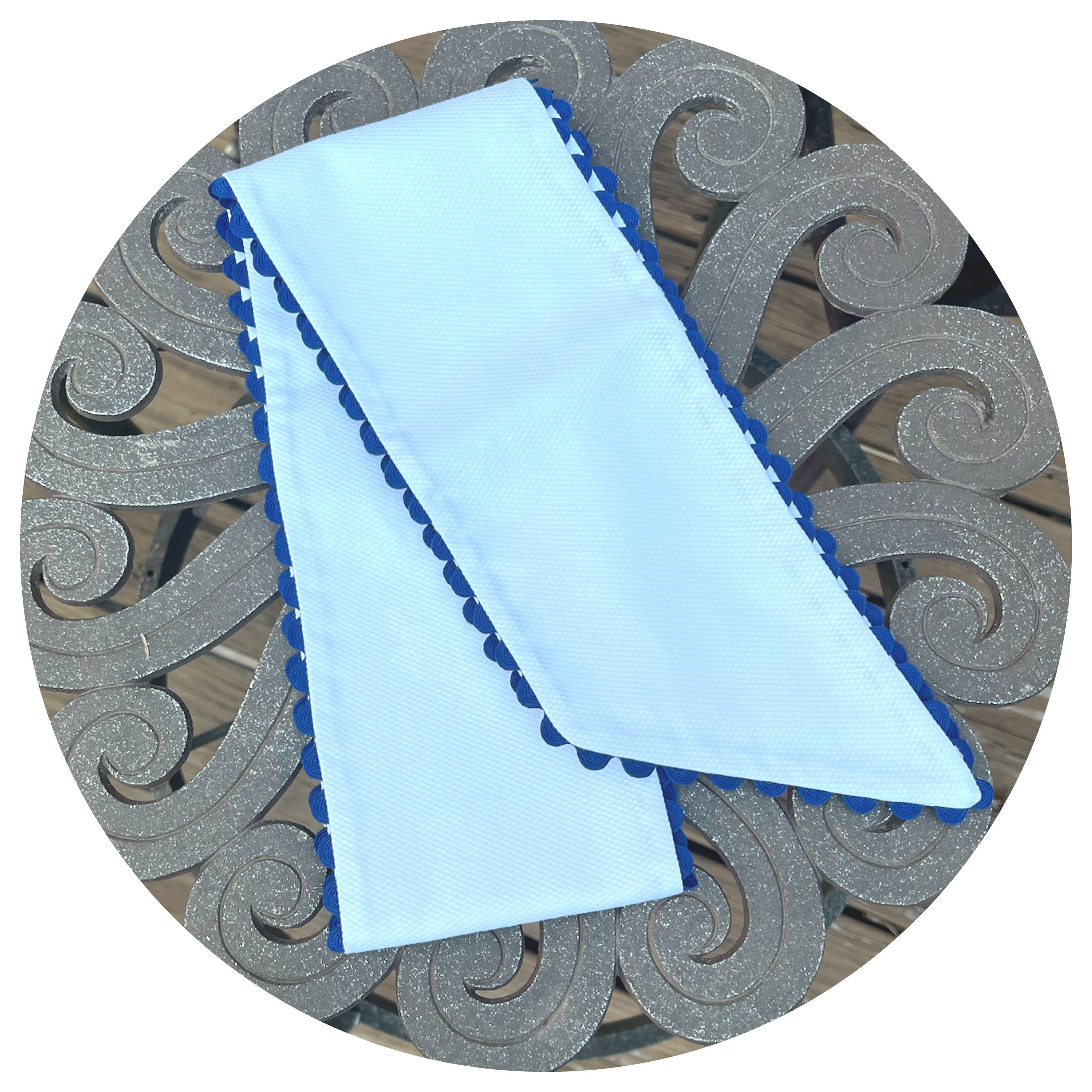 THE ROYALTY COLLECTION - Wholesale Outdoor Ornament/Decor - White Cotton Pique Sash with Trim1