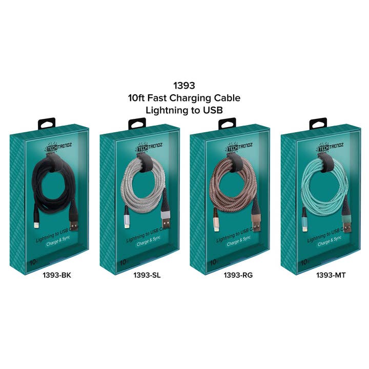 Tech Trendz - Wholesale Charging Cable - 10ft iPhone Fast Charging Cable