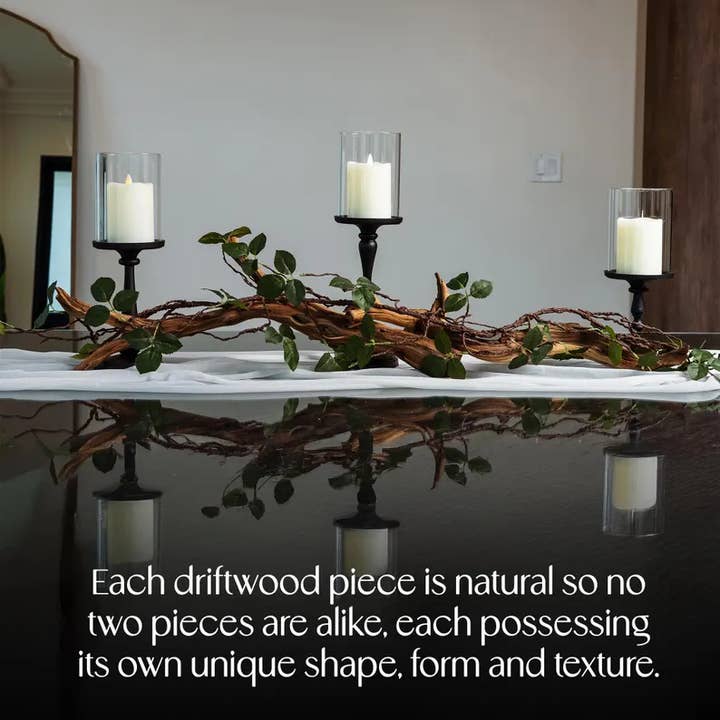 Branch & Wick Company - Wholesale Decorative tabletop object - Artificial Ivy Garland Farmhouse Table Decor & Black Holders1