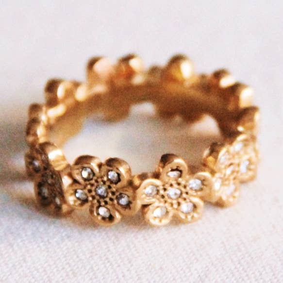 Bazou - Wholesale Multi-Stone Ring - Flower ring with zirconia stones0