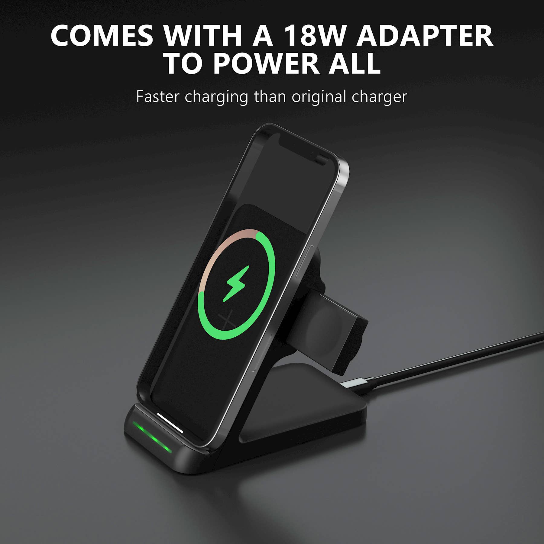 LAX Gadgets - Wholesale Charging Dock - Wireless 3in1 Charging Stand For Watch & AirPods Retail Pack2