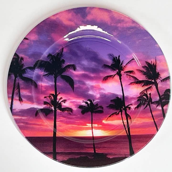 Piatti per feste luau tropicali rotondi in plastica usa e getta (8 pezzi) per la vendita all'ingrosso da parte di YellowBrickRose