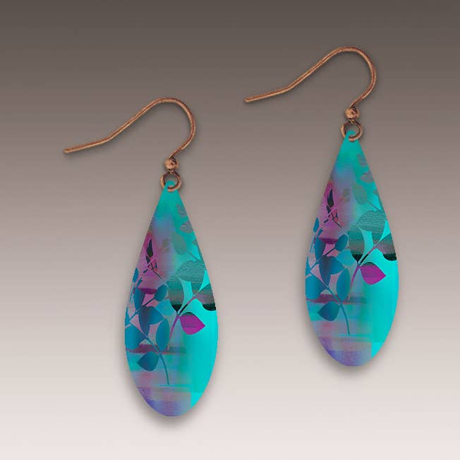 Illustrated Light & DC Designs – wholesale Hängande örhängen – Cotton Candy Foliage Dew Drop handgjorda örhängen0