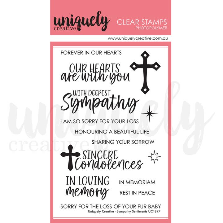 Sympathy Sentiments Stamp for wholesale by Uniquely Creative