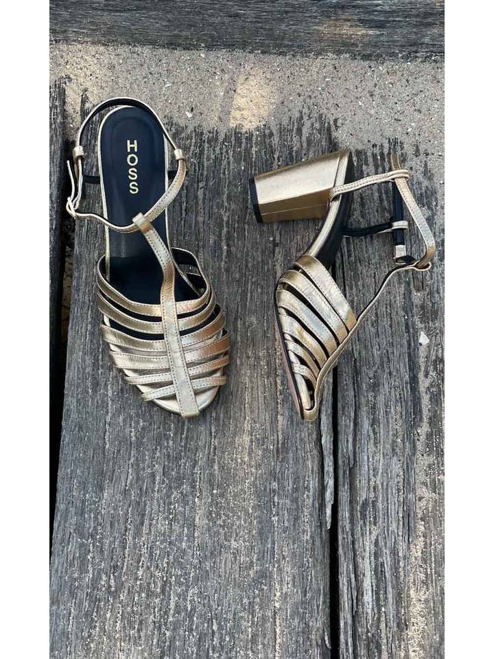 HOSS – Salto alto - Mulher por atacado – HOSS Gold Gaiola Salto1