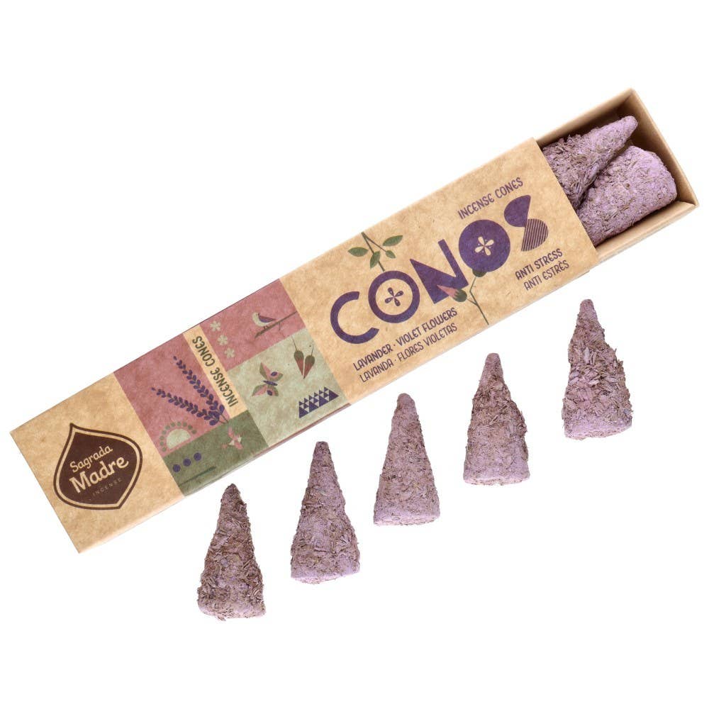 Vives de la Cortada S.L - Vente Encens - Cônes.- Encens à la lavande et fleurs violettes - Sagrada Madre0