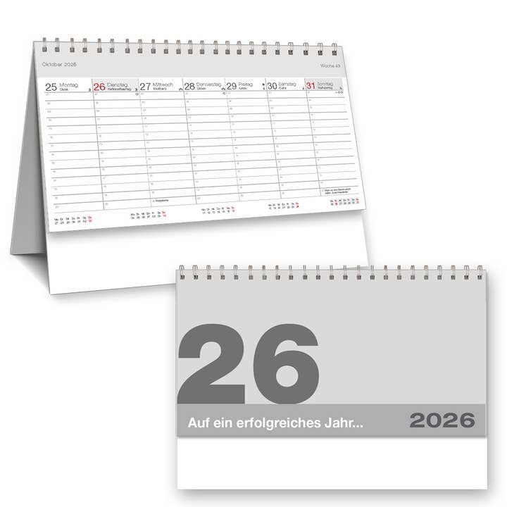 Calendario da tavolo MAXI 2026 per la vendita all'ingrosso da parte di B&W Werbeartikel GmbH - B&W