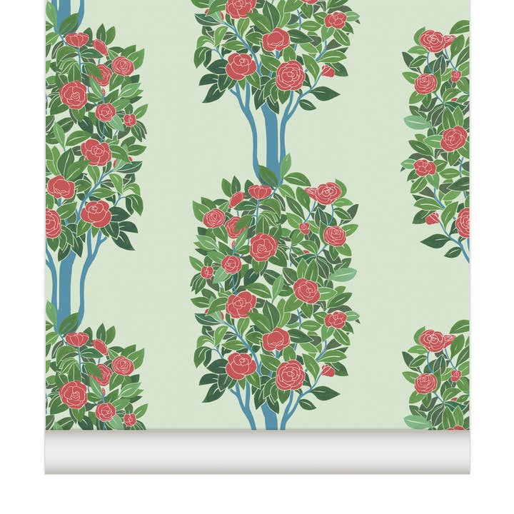 CAMÉLIAS Almond wallpaper for wholesale by Little Cabari