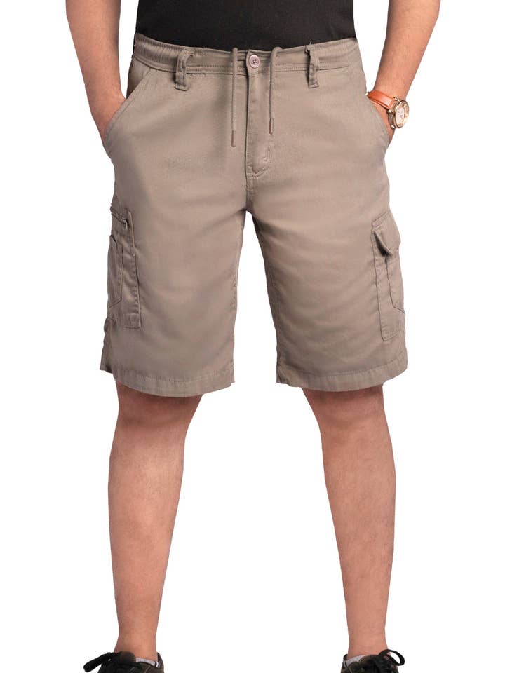 Men Cargo Combat Patch Pocket Grey Shorts for wholesale by Five emperors