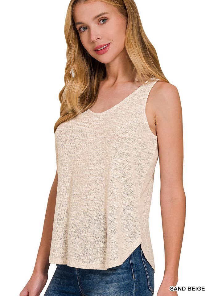 42POPS - Wholesale Tank Top - Women's - ,..SI-26300 Sleeveless Double Scoop Neck Tank Top8