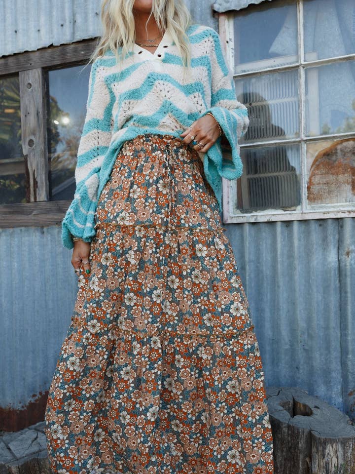 Daisy Rain Maxi Skirt - Fog Nude and other Purchase Wholesale boho skirts. Free Returns & Net 60 Terms on Faire trending on Faire.