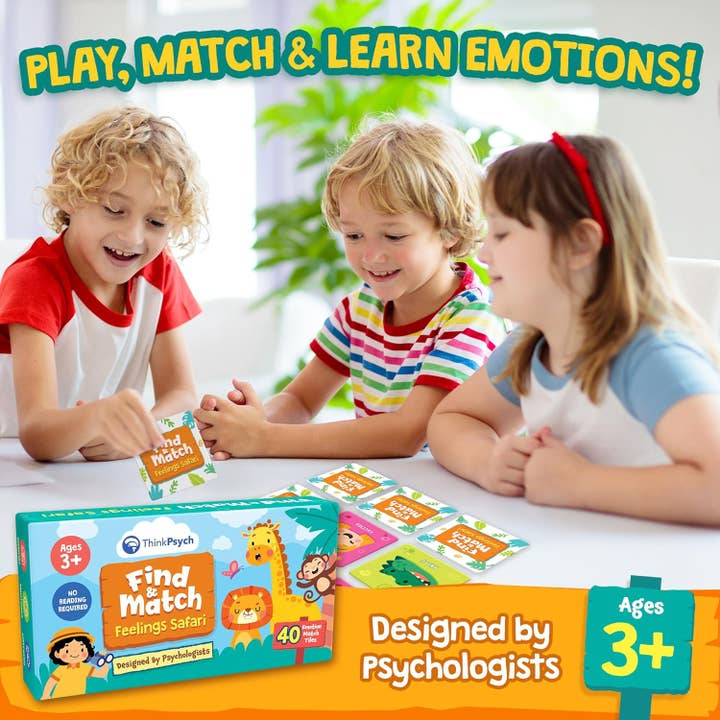 ThinkPsych - Wholesale Learning Cards - Kids & Baby - Find & Match - Feelings Safari4