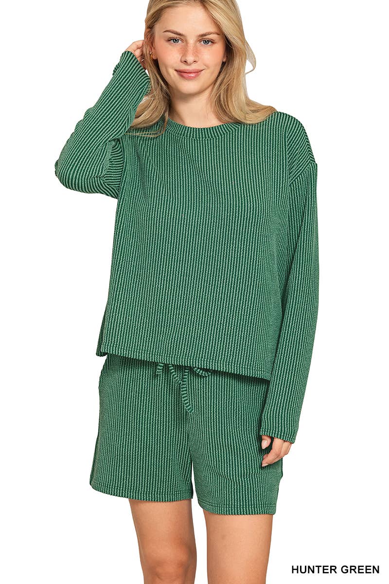 42POPS - Wholesale Lounge Set - Women's - Raised Rib Tee & Shorts 2PC Set 20