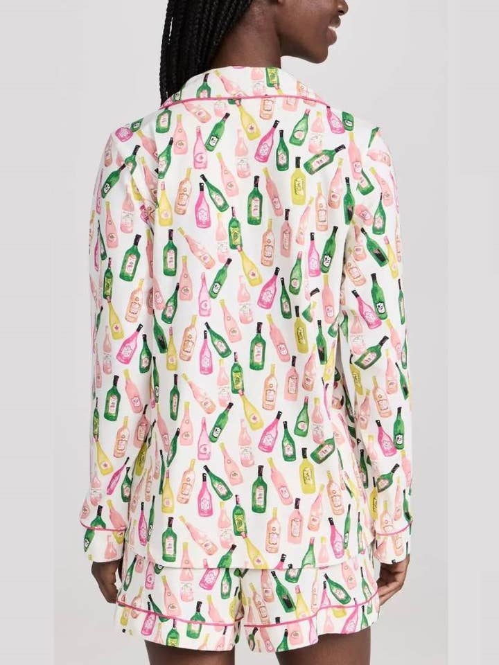 White Wine Bottles Print Autumn Lounge Set for wholesale on Faire1