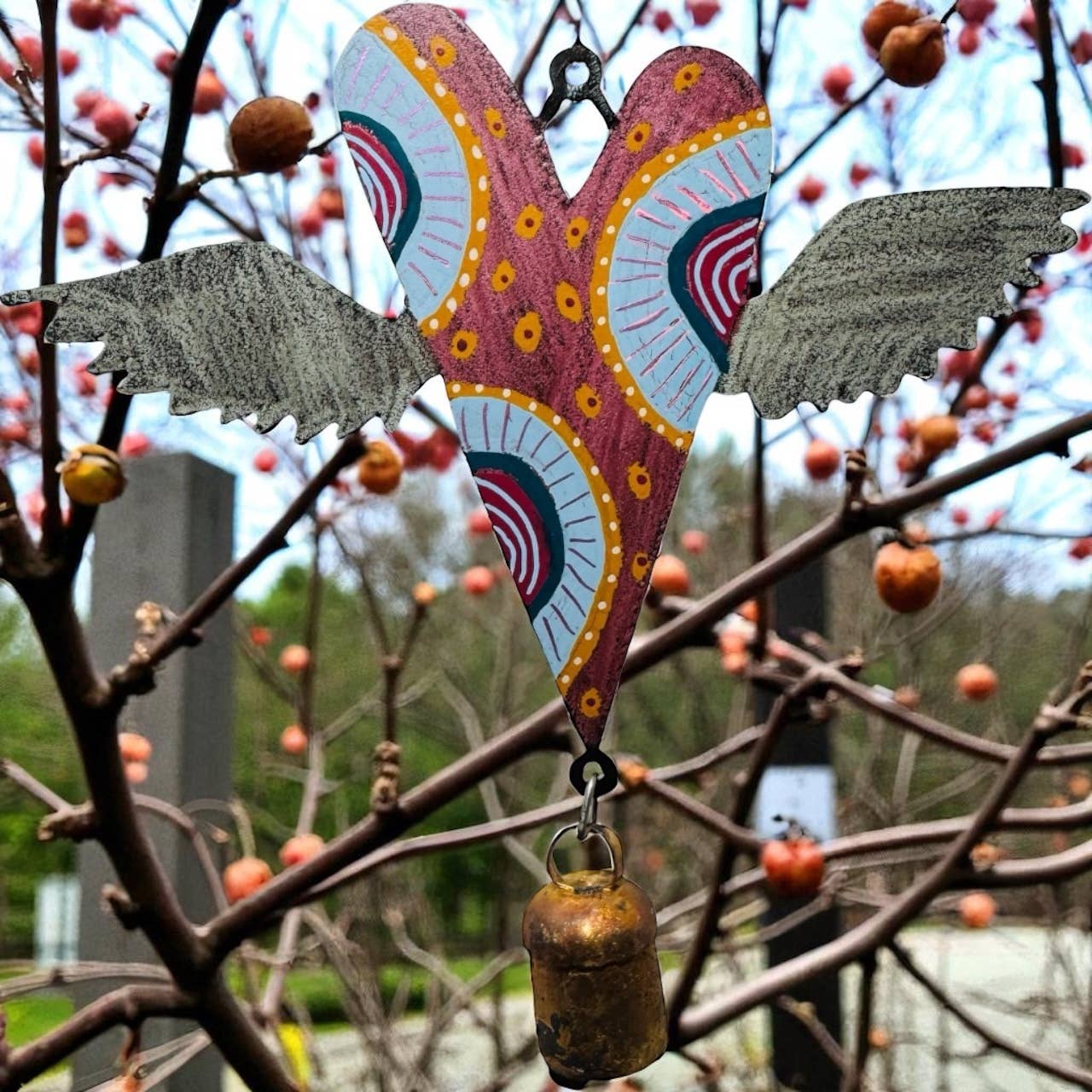 Whimsies – wholesale Wind chime – Heart Wind Chime cute bells garden metal gifts Hippie Teens2