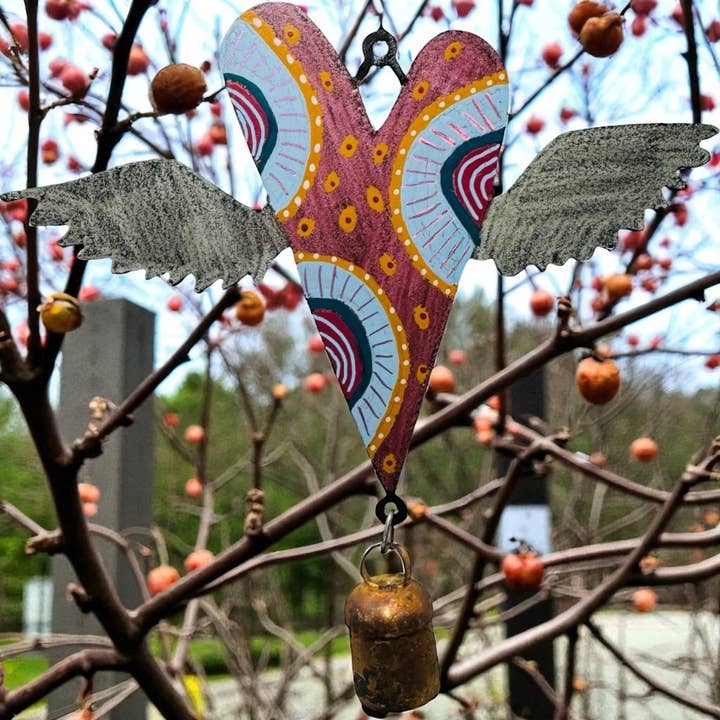 Whimsies - Wholesale Wind Chime - Heart Wind Chime cute bells garden metal gifts Hippie Teens2