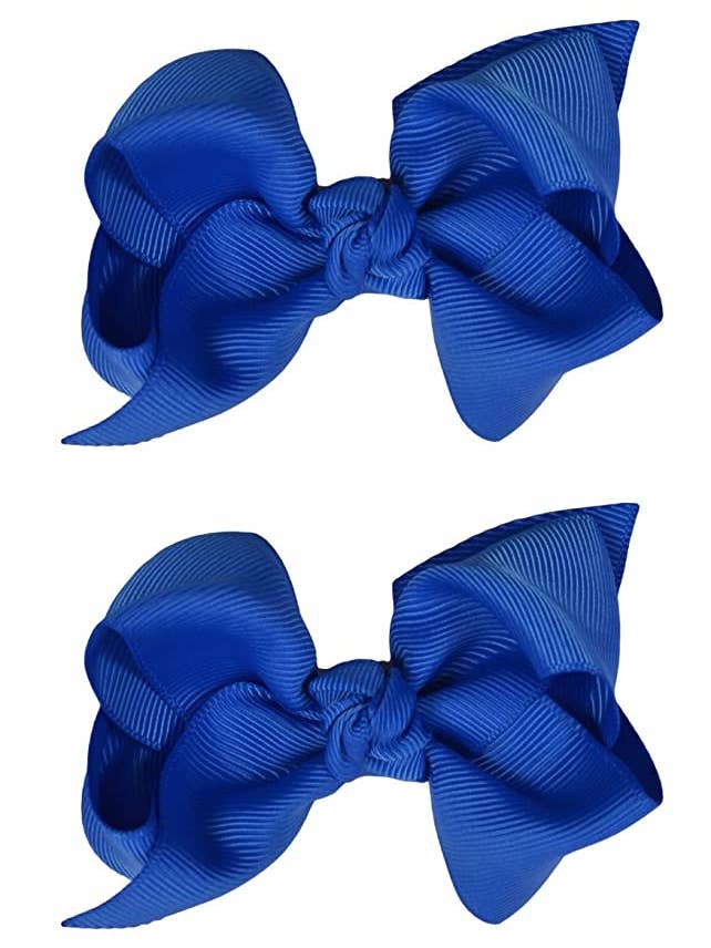 Set of 2 - 3 Inch Grosgrain Ribbon Boutique Children's Hair Bows for wholesale by Funny Girl Designs