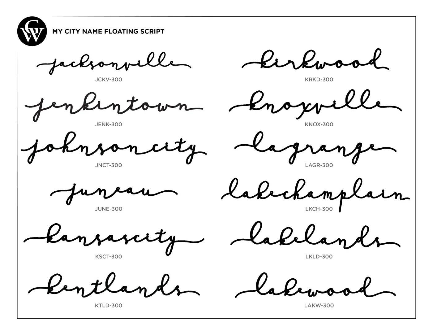 Grainwell - Wholesale Wall Accent - State Name Floating Script11