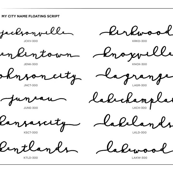 Grainwell - Wholesale Wall Accent - State Name Floating Script11