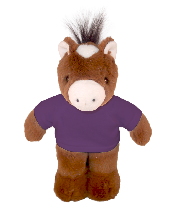 Plushland - Wholesale Stuffed/Plush Toy - Kids & Baby - Plush Floppy Horse with Personalized Tee  8"9
