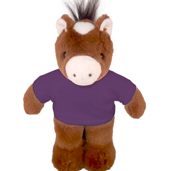 Plushland - Wholesale Stuffed/Plush Toy - Kids & Baby - Plush Floppy Horse with Personalized Tee 8"9
