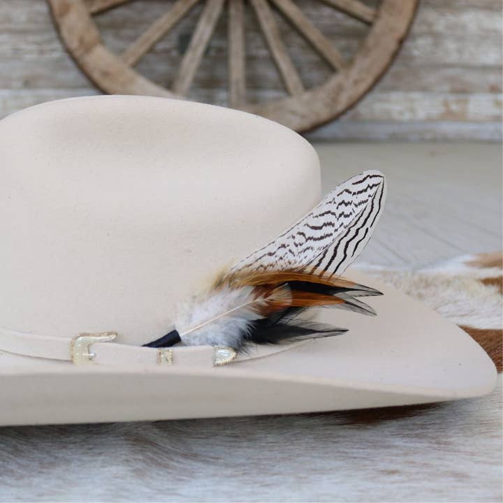 Willow Lane Hat Co. – Engroshandel Hattetilbehør - Dame – Fjer Hat Accent - Zebra