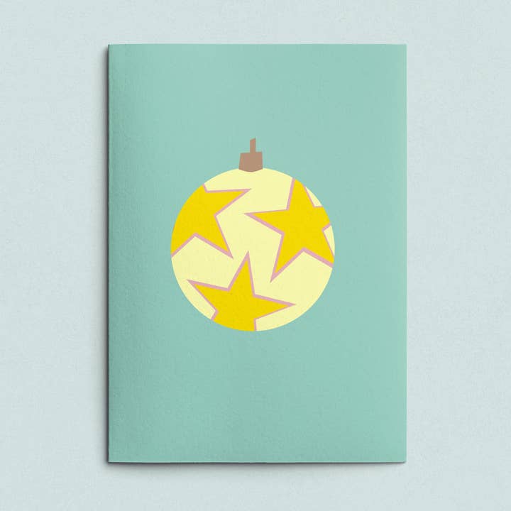 Folded Card | Xmas Ball Stars Turquoise voor wholesale door Likestationery