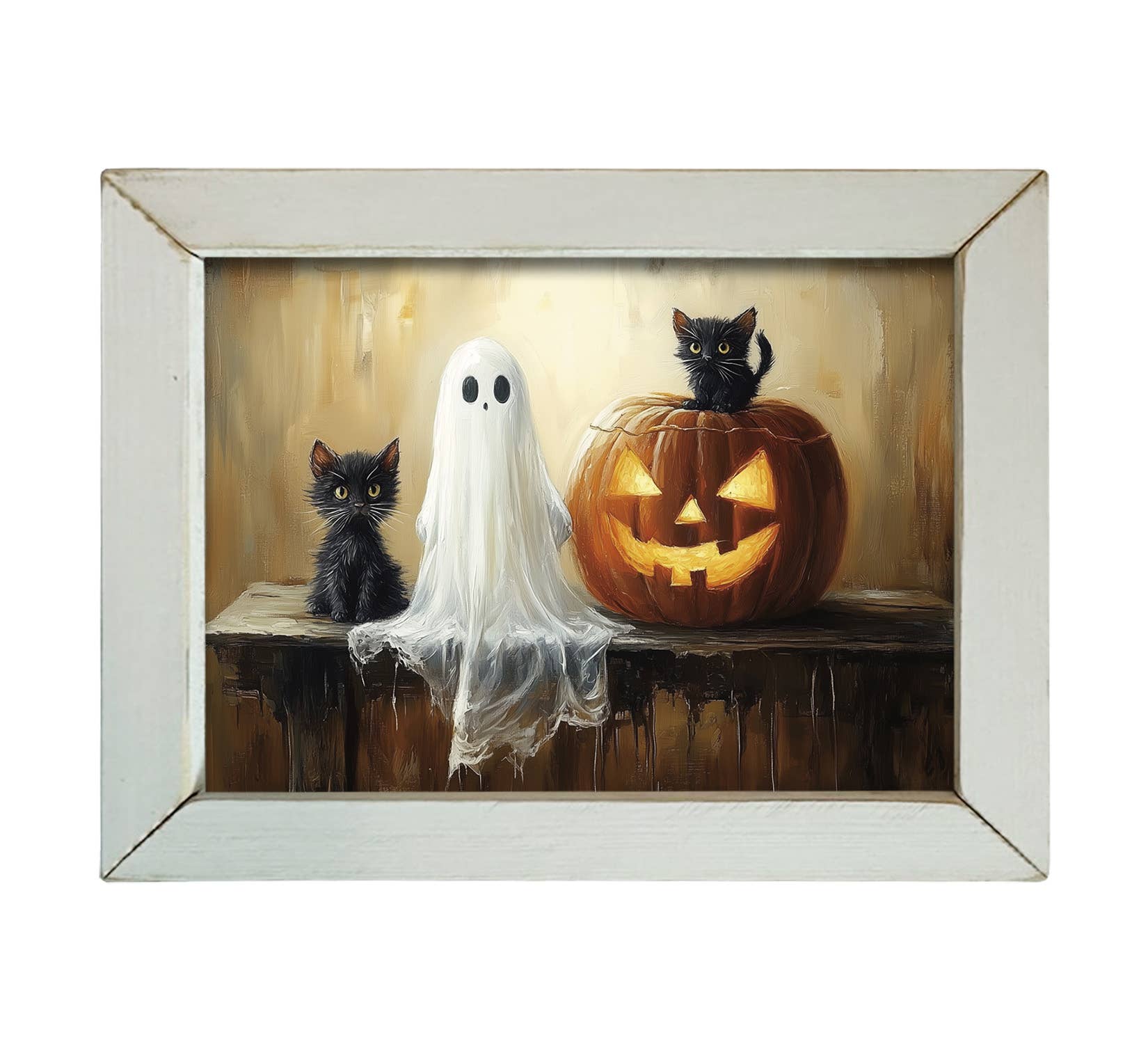 JanMichaels Art & Home - Wholesale Wall Sign - HMK356L Halloween Kittens2