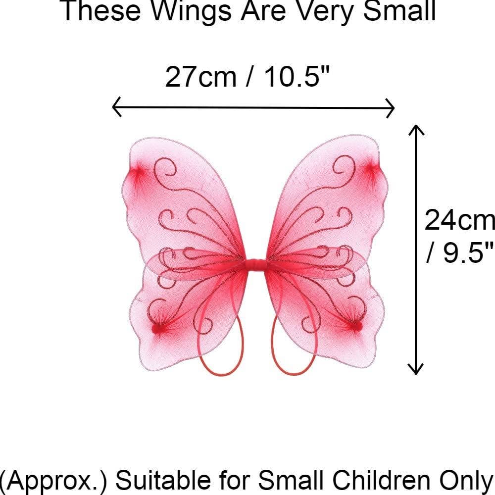 Topkids Accessories – wholesale Costume – Child – Angel Wings Fairy Butterfly Pixie Tinkerbell Fancy Dress Outfit Girls Dressing Up Costume Baby Toddler Kids Childs Small Tiny Mini Toy Fairywings Set Glitter34