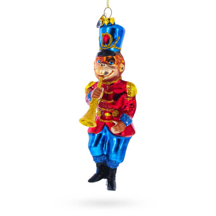 Monkey Nutcracker with Trumpet Glass Ornament for wholesale by BestPysanky